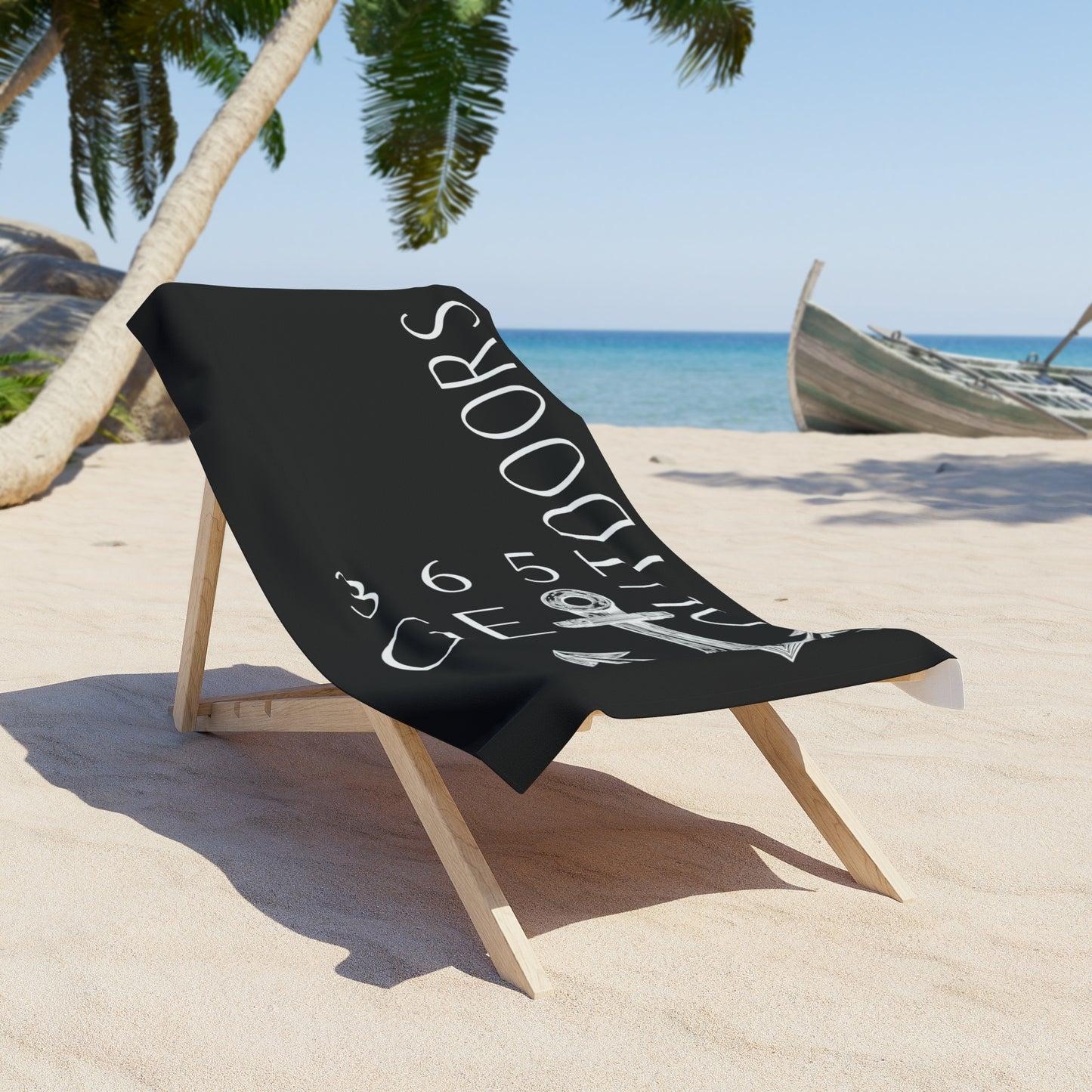 Classic Black Beach Towel